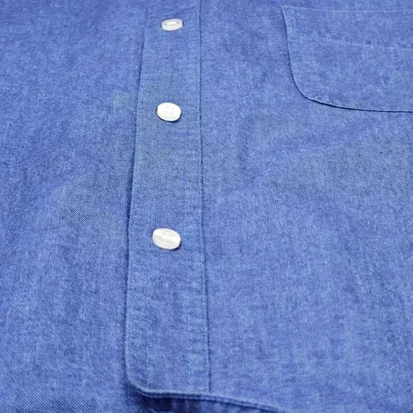 CLASSIC BLUES Oxford Dark Blue long-sleeved cotton button-down shirt EUC XL - Picture 6 of 9